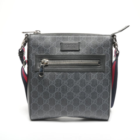 GUCCI Sherry Line PVC GG Supreme Shoulder Bag black WS25309