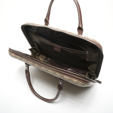 GUCCI GG Supreme PVC briefcase business bag Handbag Brown WS25311
