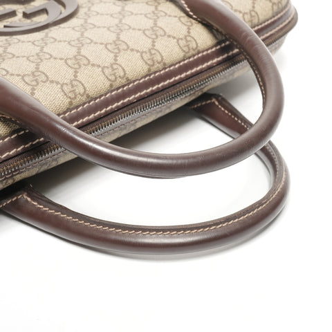 GUCCI GG Supreme PVC briefcase business bag Handbag Brown WS25311