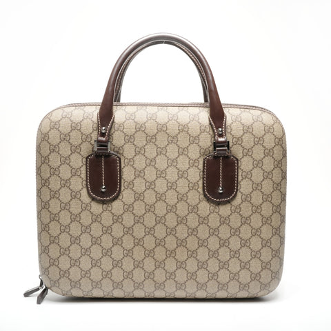 GUCCI GG Supreme PVC briefcase business bag Handbag Brown WS25311