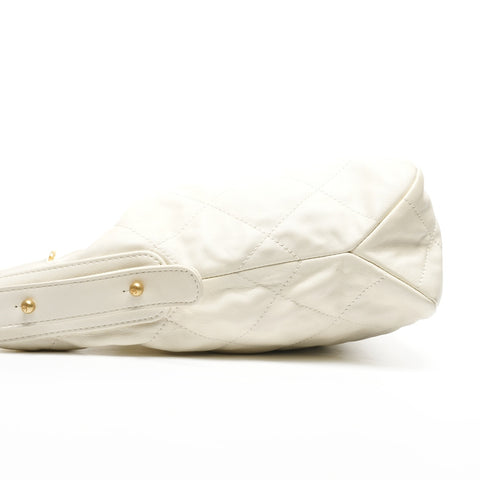 CHANEL IC Plate Chain Hobo Shoulder Bag white WS25312