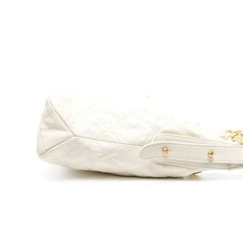 CHANEL IC Plate Chain Hobo Shoulder Bag white WS25312