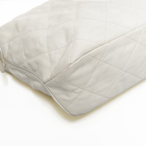 CHANEL IC Plate Chain Hobo Shoulder Bag white WS25312