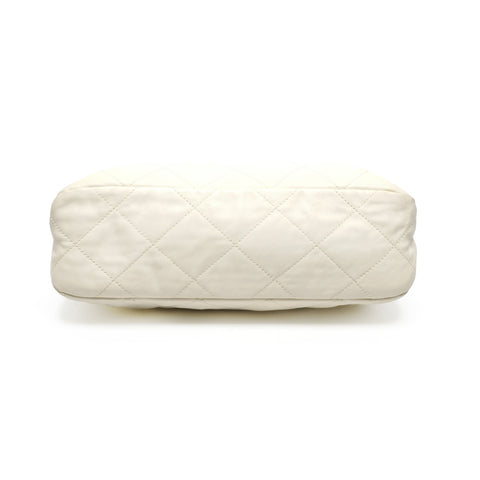 CHANEL IC Plate Chain Hobo Shoulder Bag white WS25312