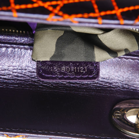 Christian Dior Lady Dior Cannage Medium Anselm Lyle 2-way Handbag Purple orange WS25313