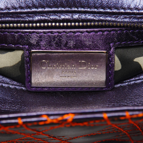 Christian Dior Lady Dior Cannage Medium Anselm Lyle 2-way Handbag Purple orange WS25313