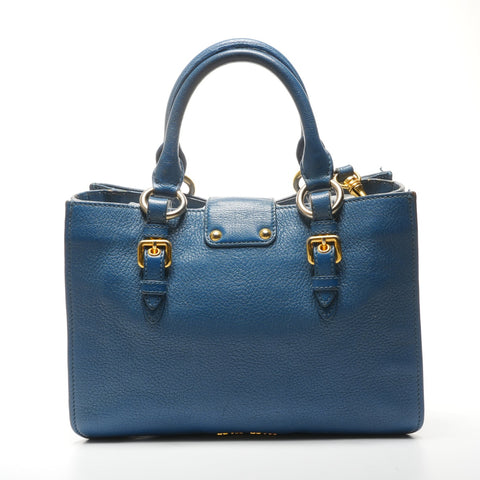 Miu Miu Leather 2way Handbag blue WS25315