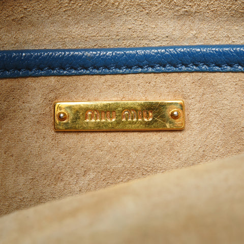 Miu Miu Leather 2way Handbag blue WS25315