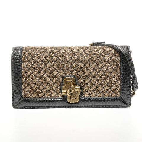 BOTTEGAVENETA Clutch Knot Flap Umhängetasche gold WS25316