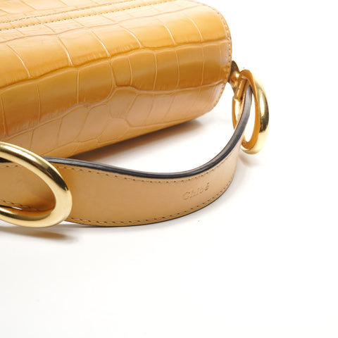 Chloe Sea embossed leather Handbag yellow WS25317