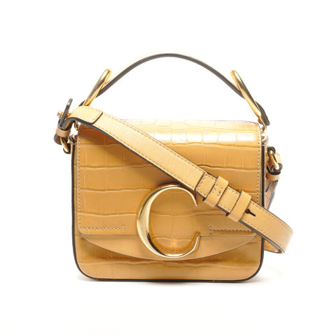 Chloe Sea embossed leather Handbag yellow WS25317
