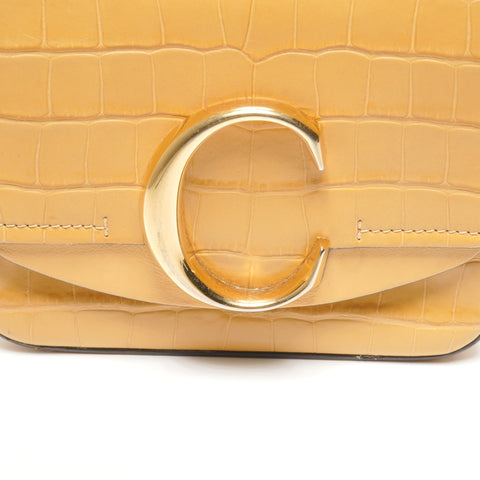 Chloe Sea embossed leather Handbag yellow WS25317