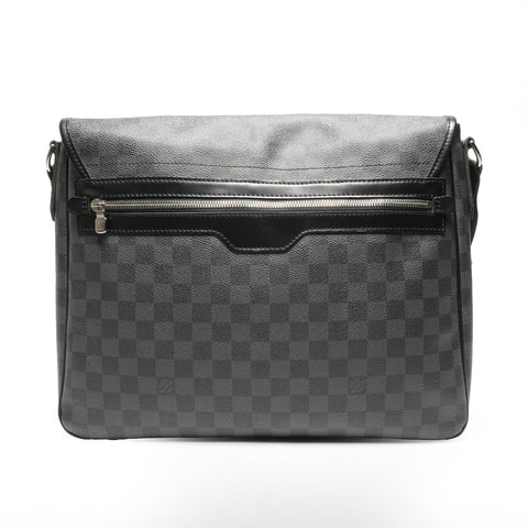 LOUIS VUITTON 2009 Damier Graphite Daniel MM Shoulder Bag black WS25321
