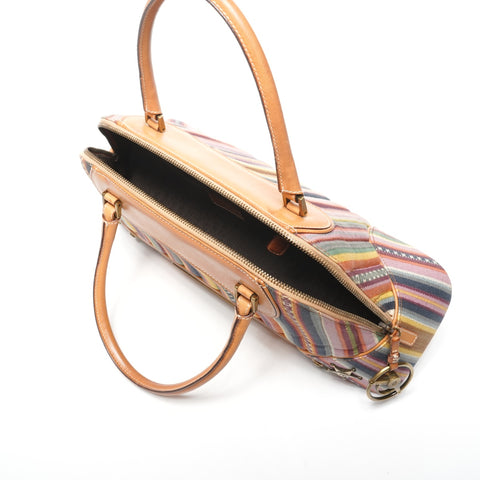 Christian Dior 2002 Montaigne Cadillac John Galliano Canvas Leather Handbag multicolor WS25324