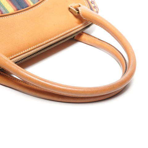 Christian Dior 2002 Montaigne Cadillac John Galliano Canvas Leather Handbag multicolor WS25324