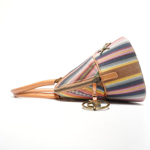 Christian Dior 2002 Montaigne Cadillac John Galliano Canvas Leather Handbag multicolor WS25324