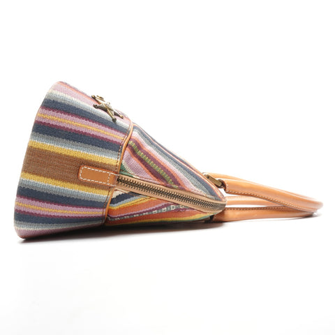 Christian Dior 2002 Montaigne Cadillac John Galliano Canvas Leather Handbag multicolor WS25324