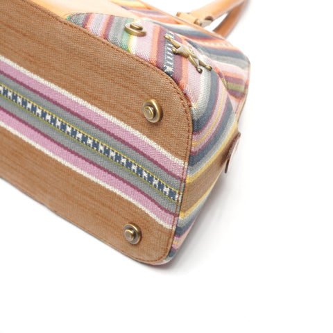 Christian Dior 2002 Montaigne Cadillac John Galliano Canvas Leather Handbag multicolor WS25324