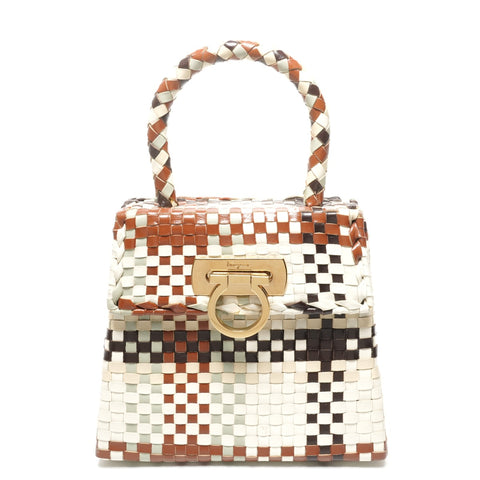 Salvatore Ferragamo Braided Gancini leather Handbag multicolor WS25325