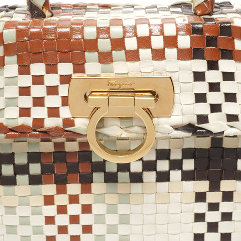 Salvatore Ferragamo Braided Gancini leather Handbag multicolor WS25325