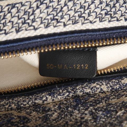 Christian Dior LADY D-LITE Lady Dior Canvas 2way Handbag White black WS25327