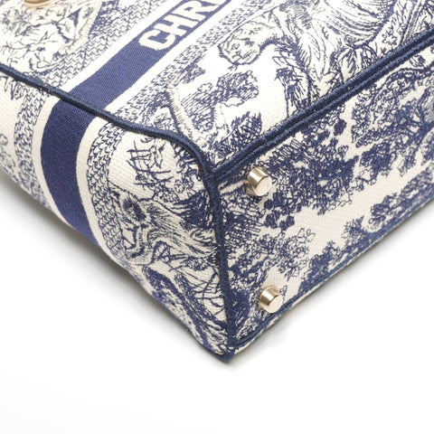 Christian Dior LADY D-LITE Lady Dior Canvas 2way Handbag White black WS25327