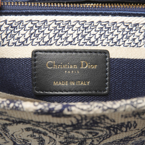 Christian Dior LADY D-LITE Lady Dior Canvas 2way Handbag White black WS25327