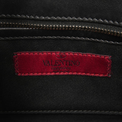 VALENTINO Leather Rock Studs Small 2way Handbag black WS25328