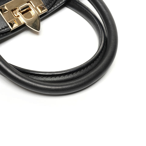 VALENTINO Leather Rock Studs Small 2way Handbag black WS25328