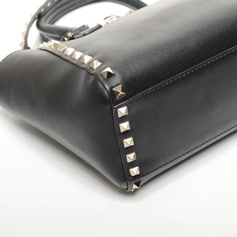 VALENTINO Leather Rock Studs Small 2way Handbag black WS25328