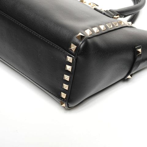 VALENTINO Leather Rock Studs Small 2way Handbag black WS25328