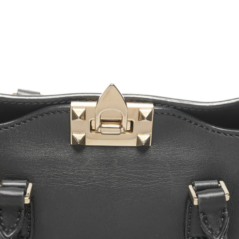 VALENTINO Leather Rock Studs Small 2way Handbag black WS25328
