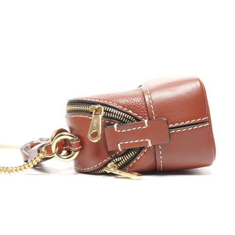 Chloe Leather Dahlia Mini Handbag Brown WS25330
