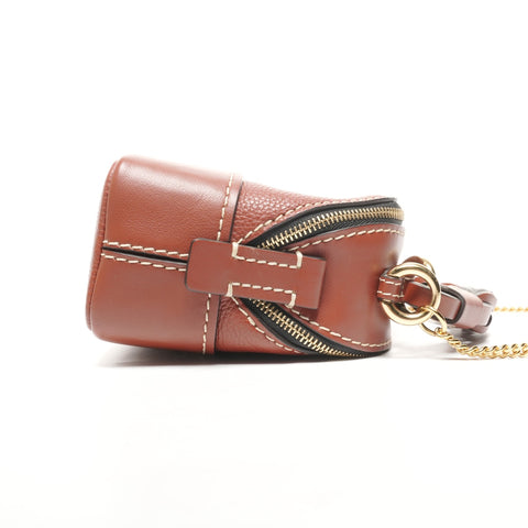 Chloe Leather Dahlia Mini Handbag Brown WS25330