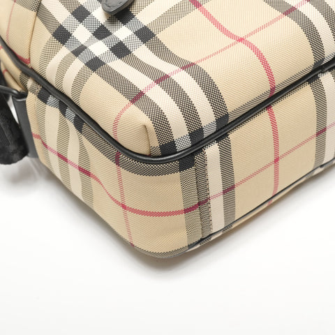BURBERRY Paddy Nova Check Canvas Shoulder Bag beige WS25331