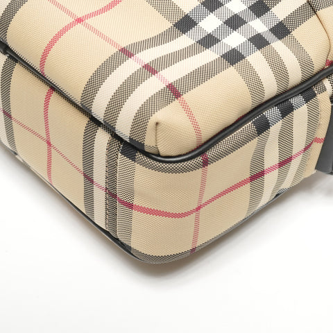 BURBERRY Paddy Nova Check Canvas Shoulder Bag beige WS25331