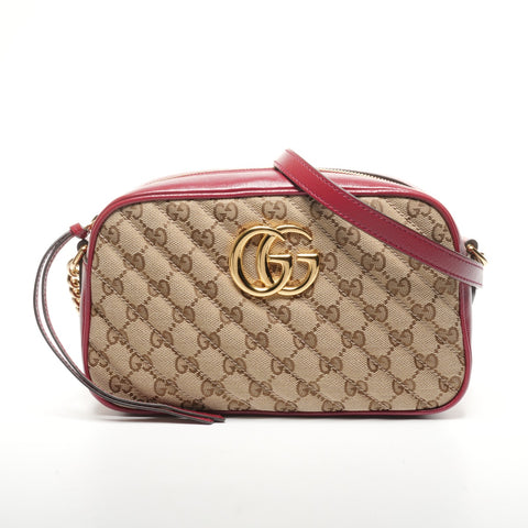 GUCCI GG Canvas GG Marmont Camera Bag 447632 Shoulder Bag Red brown WS25332