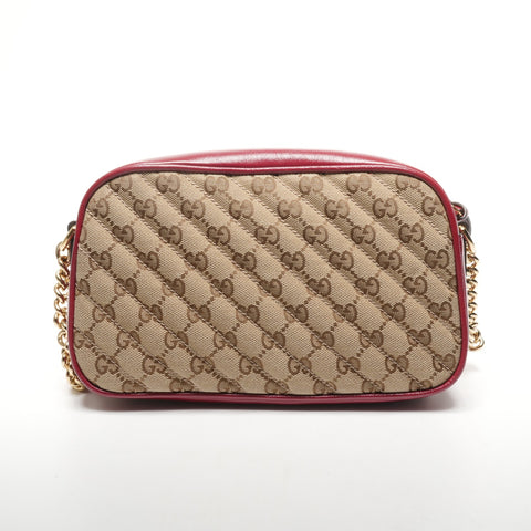 GUCCI GG Canvas GG Marmont Camera Bag 447632 Shoulder Bag Red brown WS25332