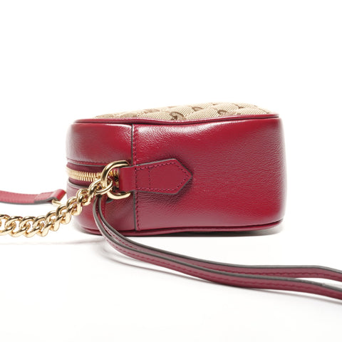 GUCCI GG Canvas GG Marmont Camera Bag 447632 Shoulder Bag Red brown WS25332
