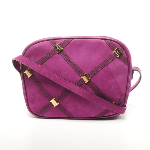 Salvatore Ferragamo Vara suede camera bag Shoulder Bag purple WS25333