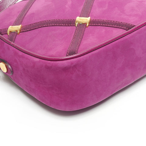 Salvatore Ferragamo Vara suede camera bag Shoulder Bag purple WS25333