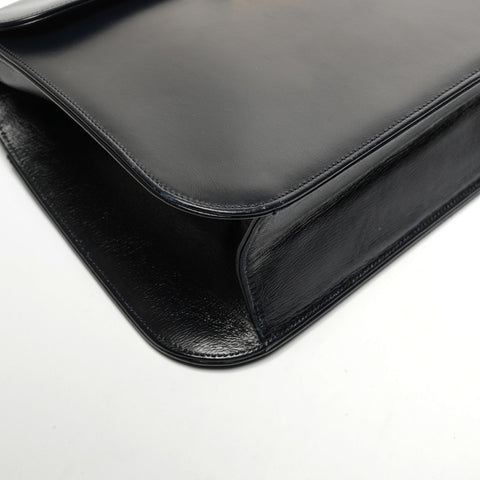 CARTIER Sapphire Chain Leather Shoulder Bag black WS25334