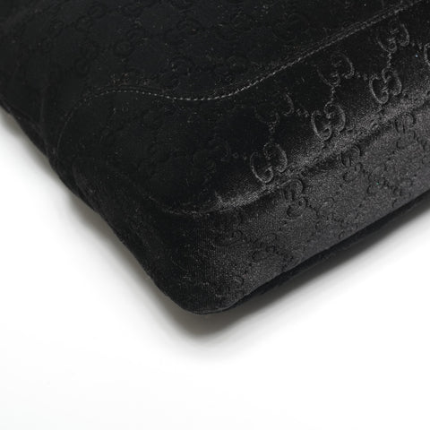 GUCCI Velour New Jackie Silver Metal one belt Shoulder Bag black WS25336