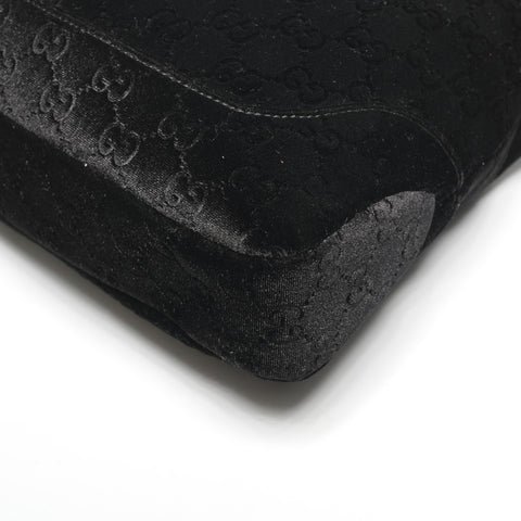 GUCCI Velour New Jackie Silver Metal one belt Shoulder Bag black WS25336