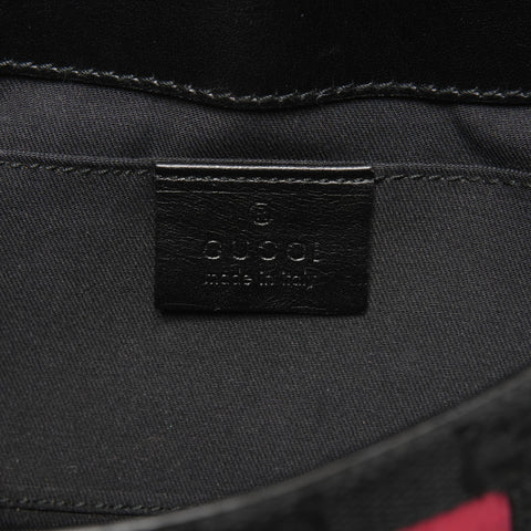 GUCCI Horsebit GG Canvas Pink Mini One Belt Shoulder Bag Black pink WS25339