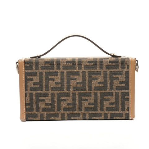 FENDI Zucca Bucket Trunk Canvas Handbag Brown WS25340