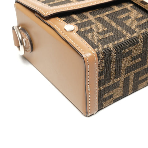 FENDI Zucca Bucket Trunk Canvas Handbag Brown WS25340