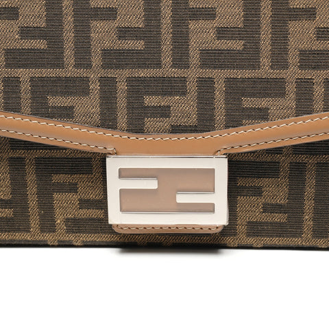 FENDI Zucca Bucket Trunk Canvas Handbag Brown WS25340