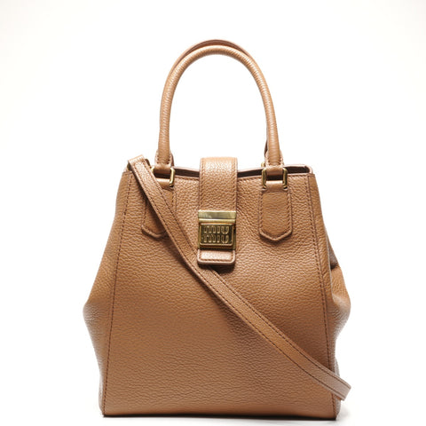 Miu Miu Leather 2way Handbag Brown WS25341