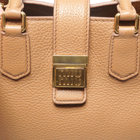 Miu Miu Leather 2way Handbag Brown WS25341